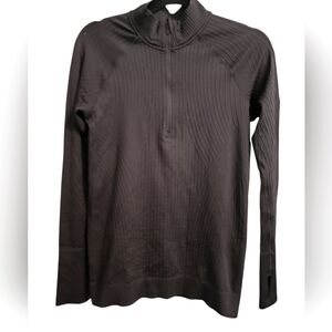 Lululemon Rest Less Black 1/2 Zip  Textured Long Sleeve
